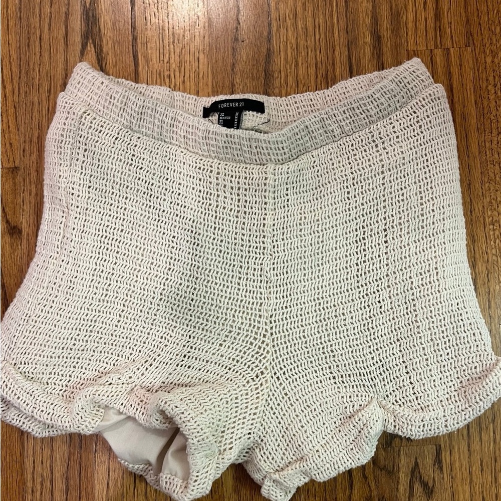 Forever 21 Off-White Knit Shorts